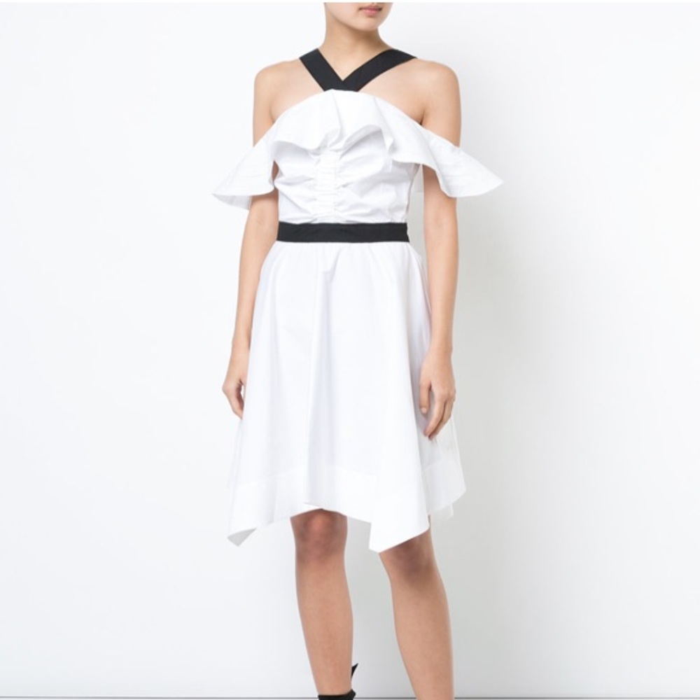 NWT 10 Crosby Derek Lam Off Shoulder Halter Dress